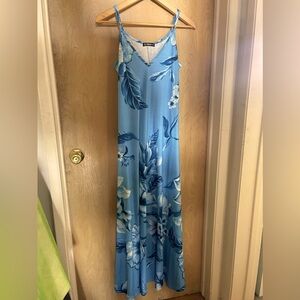 SHEILEY blue floral print long dress